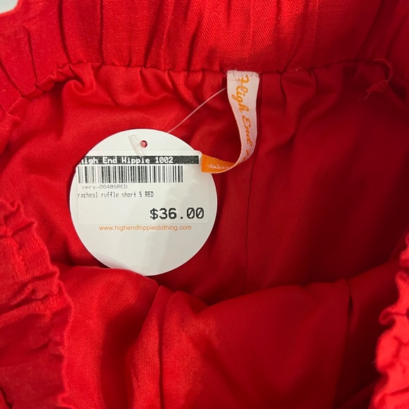 Red Ruffled Shorts - Picture 2 of 2